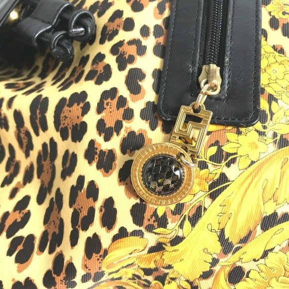 VERSACE vintage leopard backpack bag Backpack PVC / Leather yellow/Black main image 12